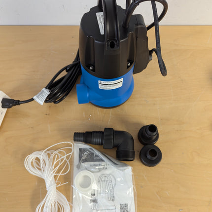 FOTING 3/4HP Automatic Submersible Sump Pump, 3500 GPH Thermoplastic Water Pump with 28 ft Lift & Sensor