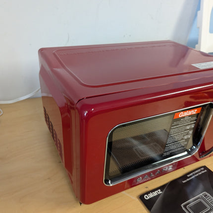 Galanz GLCMKZ09RDR09 Retro Countertop Microwave Oven with Auto Cook & Reheat, De