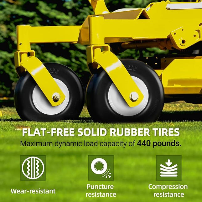 AR-PRO (2 Pack) 13 x 5.00-6 Flat Free Tire and Wheel, Replacement Solid Lawn Mow