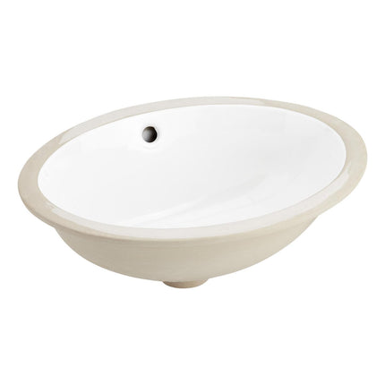 18" Mangrove Oval Porcelain Undermount Bathroom Sink - White
