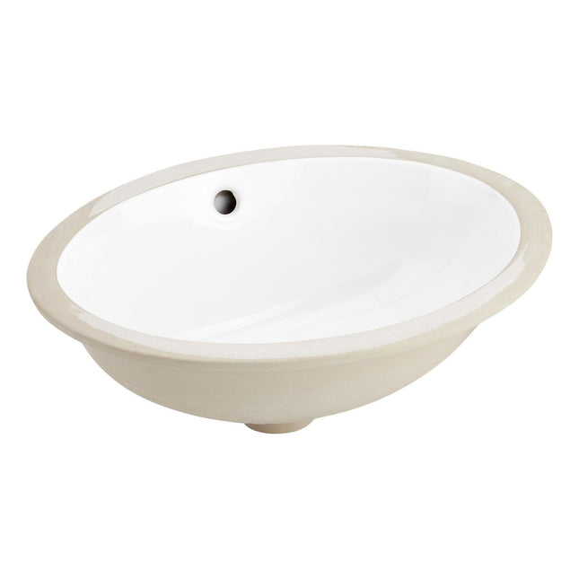 18" Mangrove Oval Porcelain Undermount Bathroom Sink - White