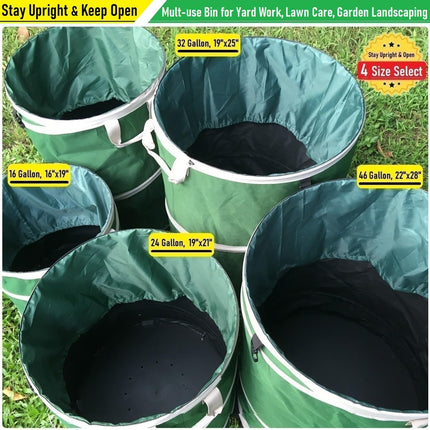 16 Gallon and 24 Gallon Collapsible Trash Can Solid Bottom for Pop-Up Trash Can,