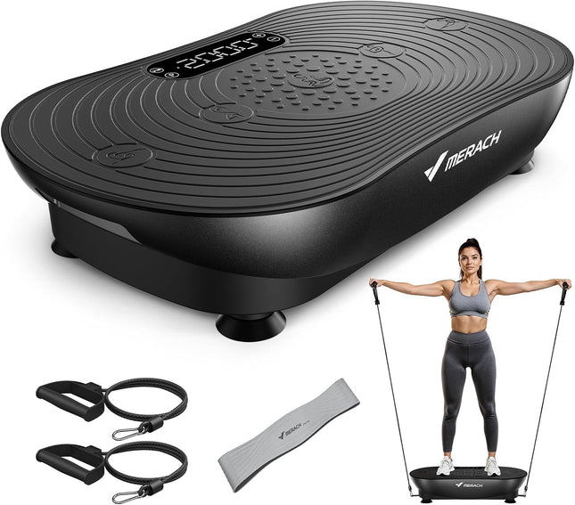 Merach V33 Pro Vibration Plate Exercise Machine with LED Touchscreen, 99 Speeds, Bluetooth Speakers, 350 lb Capacity