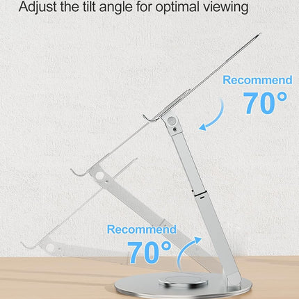 tounee Laptop Stand for Desk Adjustable Height, Telescopic Computer Stand with P