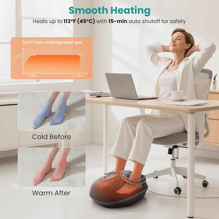 Nekteck Shiatsu Foot Massager Machine with Soothing Heat, Deep Kneading with air