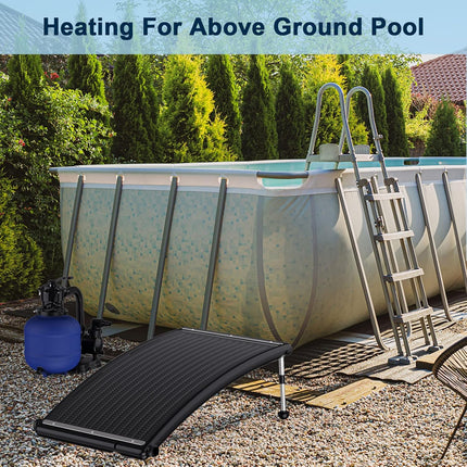 YiViKPE Curve Solar Pool Heater, Made for Above-Ground and Inground Pools, Inclu