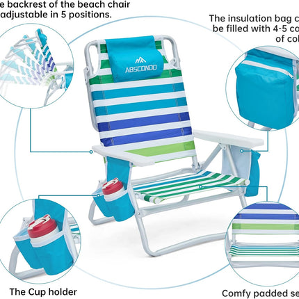 Aohanoi Beach Chair, Beach Chairs for Adults 2 Pack, Outdoor Folding Beach Chair