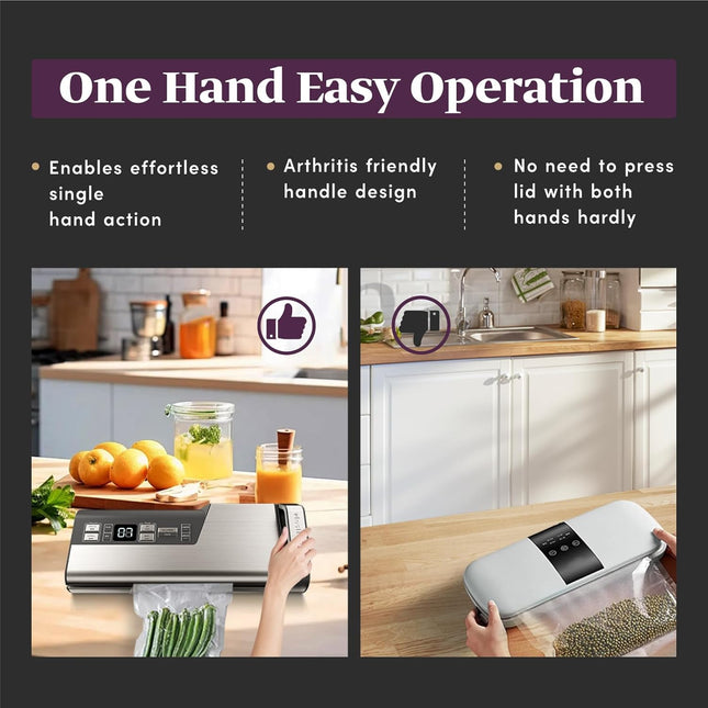Mesliese Vacuum Sealer Machine, 95kPa 140W Double Seal Powerful Food Sealer, One
