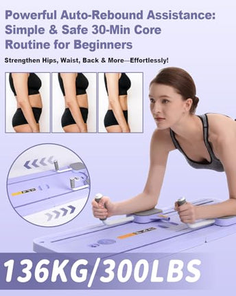 AMAZINGHOME Purple Foldable Pilates Board & Reformer Machine - 300lbs Capacity P