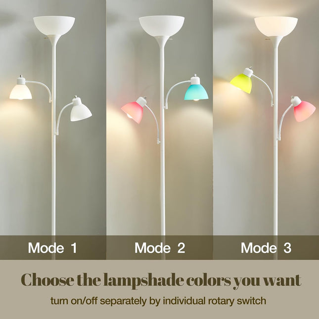 3 Light Tree Floor Lamp, Floor Lamps for Living Room, Torchiere Floor Lamp with