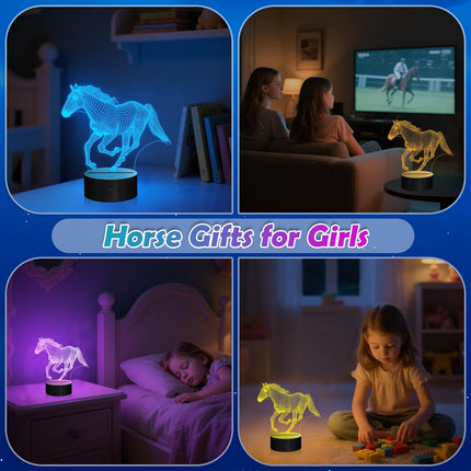 3D Horse Lamp for Kids Girls Boys Horse Lover Gifts,16 Color Remote Control LED