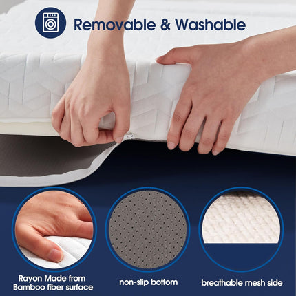 BedLuxury 4 Inch Tri Folding Mattress Twin Size with Storage Bag, Foldable Memor