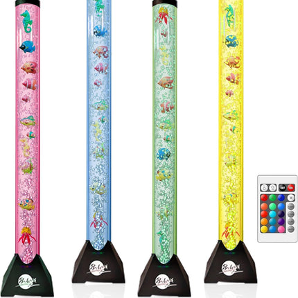 Brewish 4FT Sensory LED Water Bubble Fish Tube Floor Lamp with 16 Color Changing