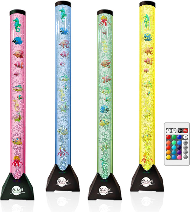 Brewish 4FT Sensory LED Water Bubble Fish Tube Floor Lamp with 16 Color Changing