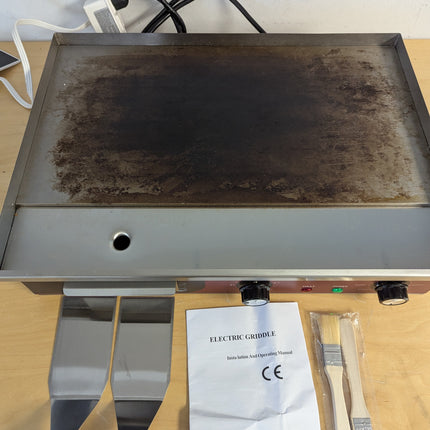 (Used - Fair) 22 Inch Commercial Electric Griddle 3000W, Stainless Flat Top