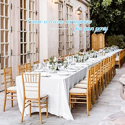 REWOMC 8 Pack White Tablecloths for 8ft Rectangle Tables 90 x 132 Inch - Polyest