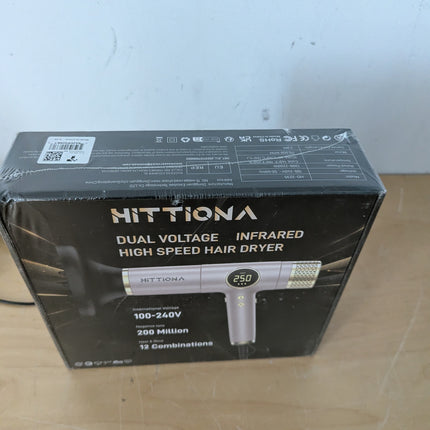 HITTIONA Dual Voltage Ionic Hair Dryer with Diffuser - 2000W Travel Blow Dryer f