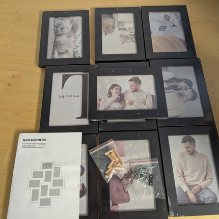 SONGMICS Collage Picture Frames, 10 Frames for 4x6 Photos, Collage Photo Frames