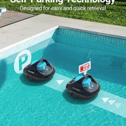 TALOSBO PLECO SE Pool Robots, 130 Mins Powerful Cleaning, Dual Drive Motors, Qui