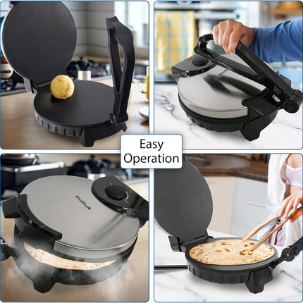 10inch Roti Maker by StarBlue with FREE Roti Warmer - The automatic Stainless St