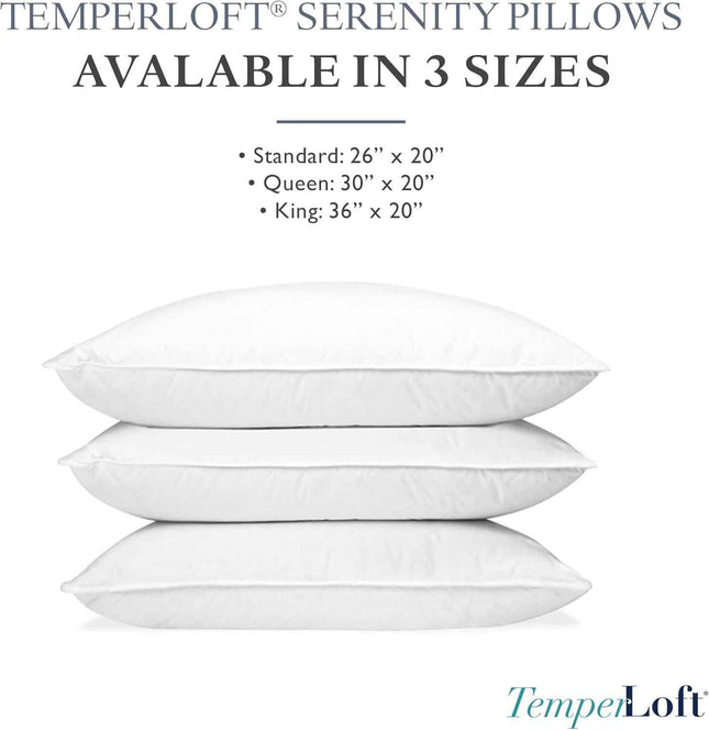Manchester Mills TemperLoft Serenity Pillows Standard (Set of 2), Down/Down Alte