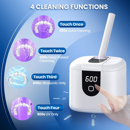 Ultrasonic Retainer Cleaner Machine, Upgraded 45kHz Ultrasonic Cleaner for Mouth
