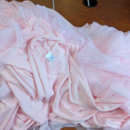 2 Pack Pink Table Cloth for 6 Foot Rectangle Tables, Pink Tulle Table Skirt Stre