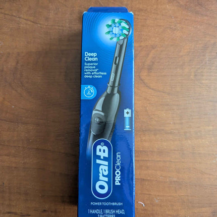 Oral B Pro Clean Battery Toothbrush, Deep Clean - Black, with Brush Head, Built-