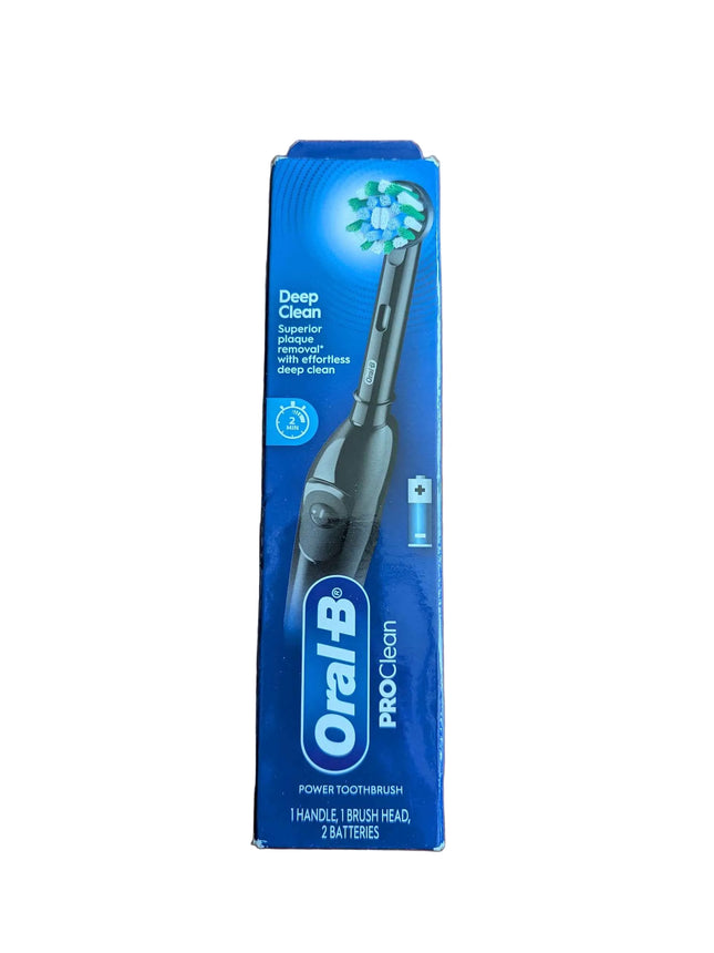 Oral B Pro Clean Battery Toothbrush, Deep Clean - Black, with Brush Head, Built-