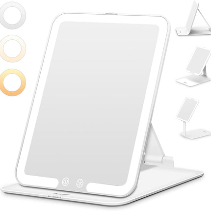 Auxmir Rechargeable Travel Makeup Mirror, Portable Travel Lighted Makeup Mirror