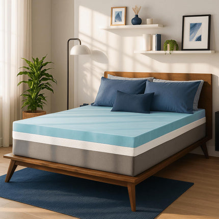 Sure2Sleep Cool Gel Swirl Memory Foam Mattress Topper Made in USA 2-Inch (Twin X