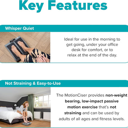 DR-HO'S MotionCiser Passive Leg Exerciser with Heat & Vibration, 5 Heat Settings, Remote & Adjustable Speed