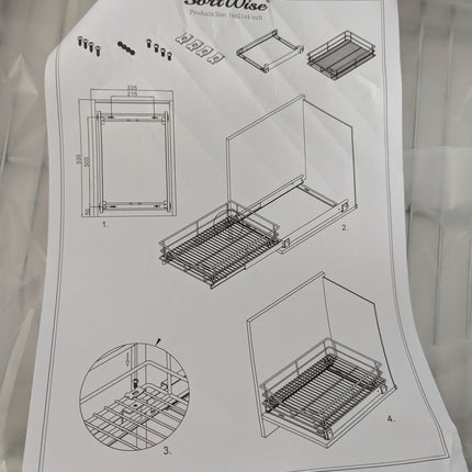 SortWise Heavy Duty Sliding Cabinet Organizer - Pull Out Shelf for Kitchen Pantr