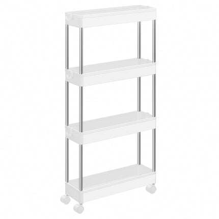 SONGMICS Slim Storage Cart, 4-Tier Rolling Cart, Narrow Utility Cart on Wheels,