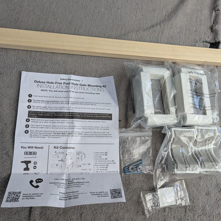Safety Innovations No Hole Stairway Baby Gate Mounting Kit - Fits Posts from 2 3