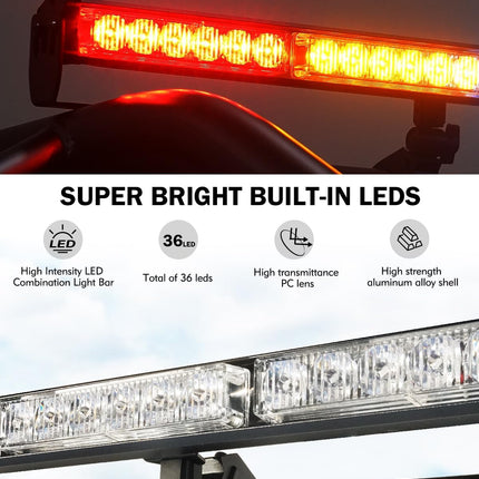Lupar 30'' UTV LED Chase Light Bar w/ 1.75''-2'' Roll Cage Mount Bracket Rear Ch
