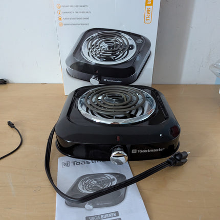 Toastmaster Single Burner with Coil Top, Black