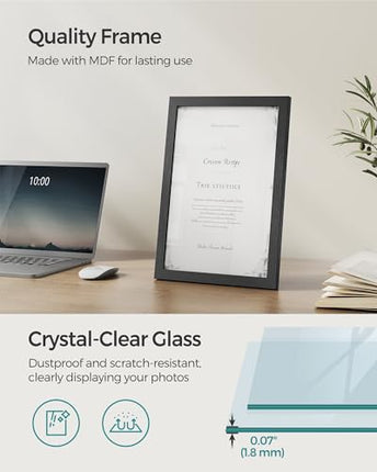 SONGMICS A4 Picture Frames Collage, 4x6 Multi Photo Frame, 8.5x11, 8x12 or 4x4 P