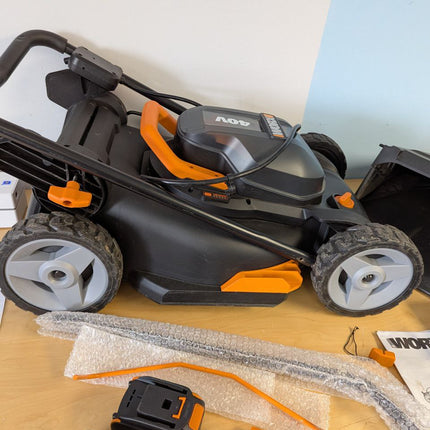 Worx WG743 40V PowerShare 4.0Ah 17" Lawn Mower w/Mulching & Intellicut (2x20V Ba