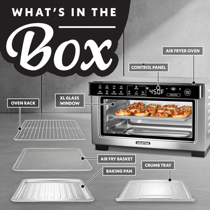 Gourmia Toaster Oven Digital Air Fryer - Convection Mode with 4 Slice Capacity,