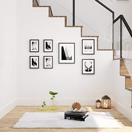 SONGMICS Collage Picture Frames, Set of 7 Photo Frames, Collage Frames, Clear Gl