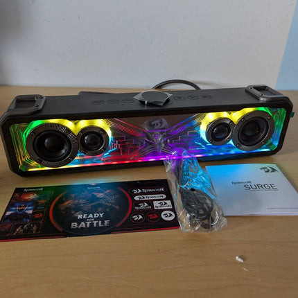 Redragon GS817 RGB Desktop Soundbar, 2.0 Channel Stereo Speakers for Desktop w/M