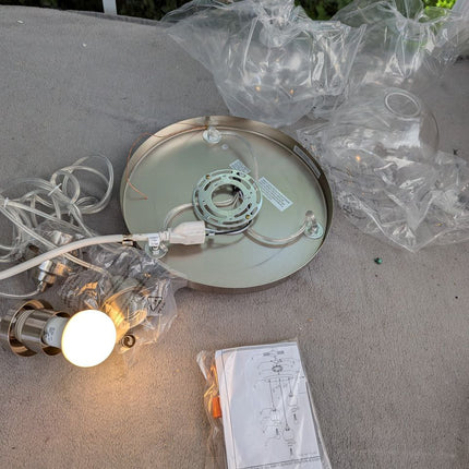 JAZAVA Globe Cluster Pendant Light, 3-Light Hanging Light Fixture with Brushed N