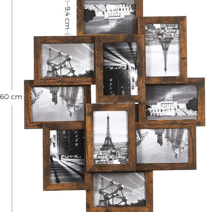 SONGMICS Collage Picture Frames, 10 Frames for 4x6 Photos, Collage Photo Frames