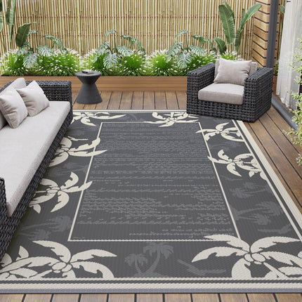 COCOER Outdoor-Rug 6x9 ft Waterproof Reversible Outdoor Plastic Straw Rug RV Ind