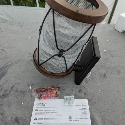 Inlight 10 4/5''H 1-Light Farmhouse Outdoor Porch Exterior Wall Lantern, Clear S