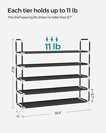 SONGMICS 5-Tier Shoe Rack, Shoe Storage for Hallway Closet, Slim and Space-Savin