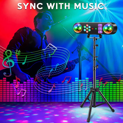 Telbum DJ Lights with Stand, 5 in 1 Party Bar Light Set with Rotating Ball, Stro