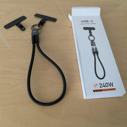 Adjustable Phone Chain Powerful 240W USB C Cable Phone Lanyard for Fast Charging