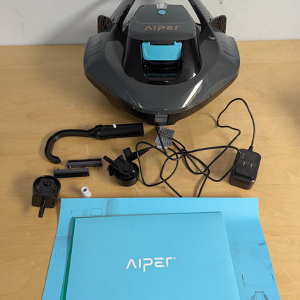 AIPER Seagull SE Cordless Robotic Pool Cleaner, 90 Minute Runtime with Dual Drive Motors, LED Indicators and Self-Parking, Grey